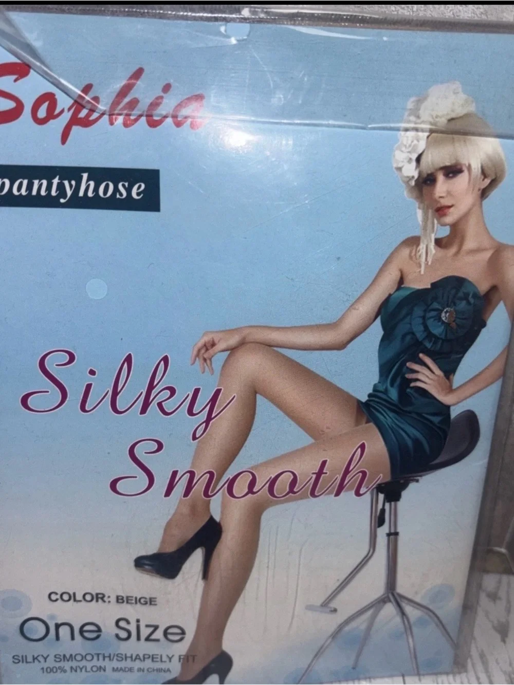 Set of THREE Vintage Sophia Super Sheer Pantyhose Stocking BEIGE 90-165lb NEW